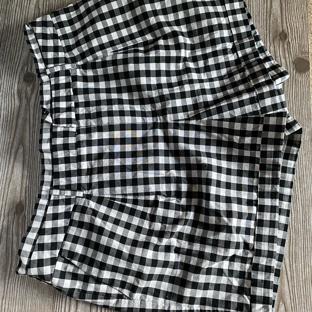 Black and white gingham check women’s shorts